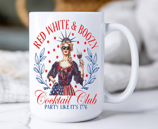 4th of July Red White & Boozy Patriotic Coffee Mug