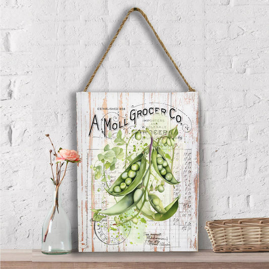 Vintage Farmhouse Peas Pods Vegetables Wall Decor