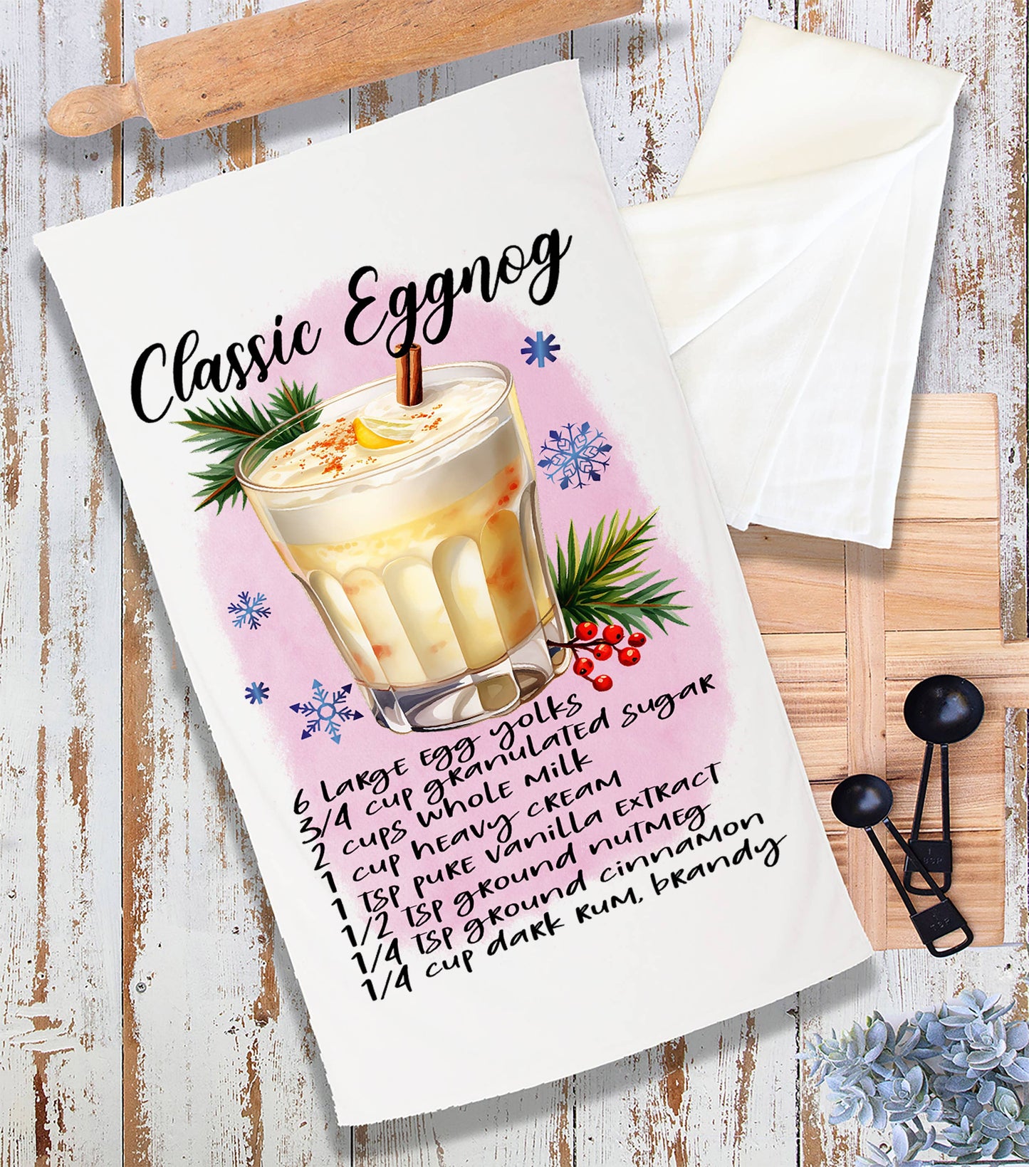 Christmas Cocktail Classic Eggnog Recipe Terry Towel