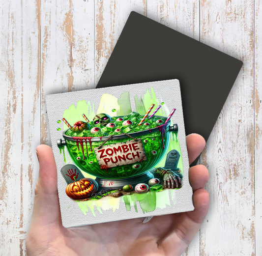 Halloween Zombie Punch Magnet Fridge (Set of 2)