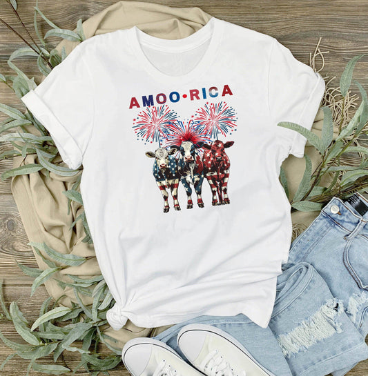 Patriotic Cow Amoo-rica T-Shirt