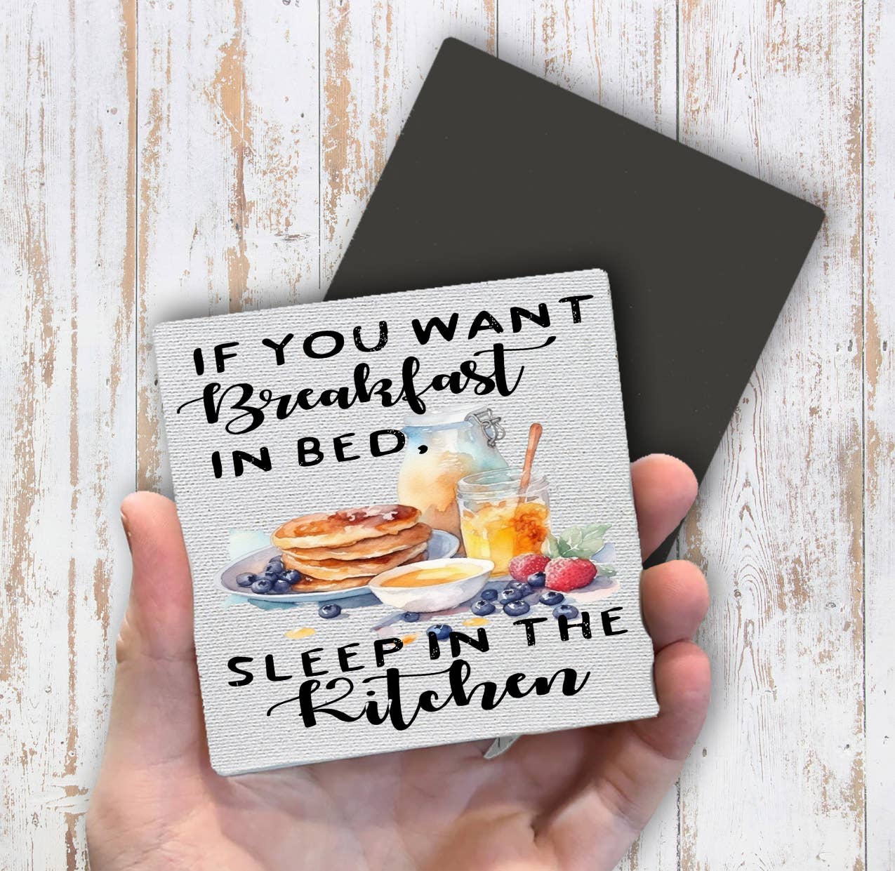 Breakfast In bed Sleep in  Magnet Fridge - Sets of 2