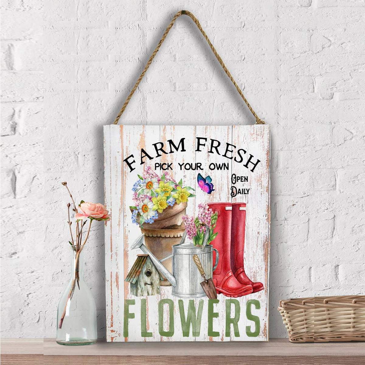 Farm Fresh Flowers Garden Wall Decor