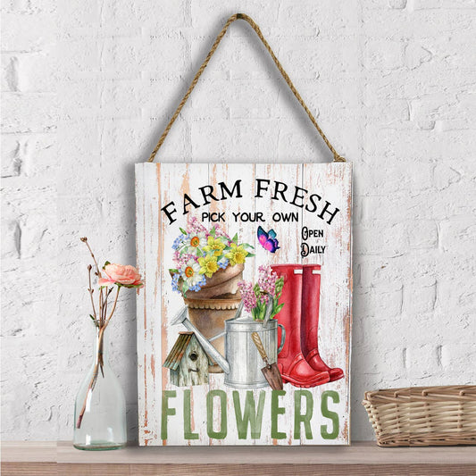 Farm Fresh Flowers Garden Wall Decor