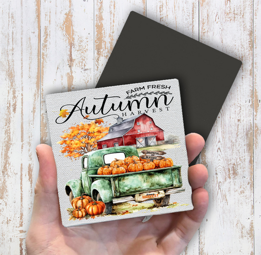 Fall farm Fresh Autumn Magnet Fridge (Set of 2)