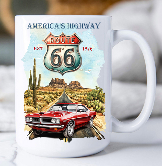 Route 66 America's Highway  Coffee Mug