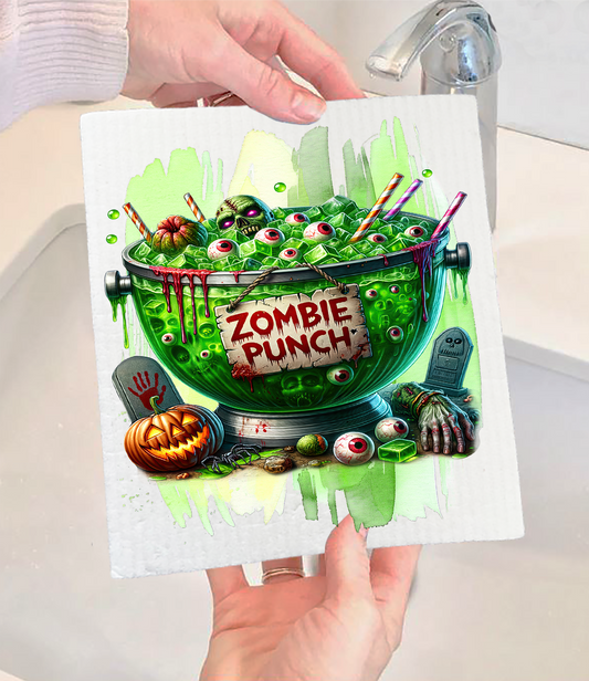 Halloween Zombie Punch Swedish Dishcloth (Set of 2)