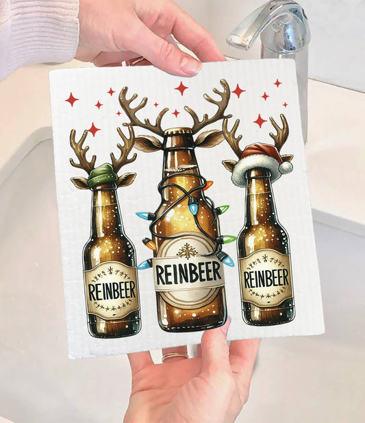 Christmas Reinbeer Swedish Dishcloth (Set of 2)