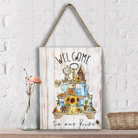 Welcome to the Hive Honey Bees Wall Decor