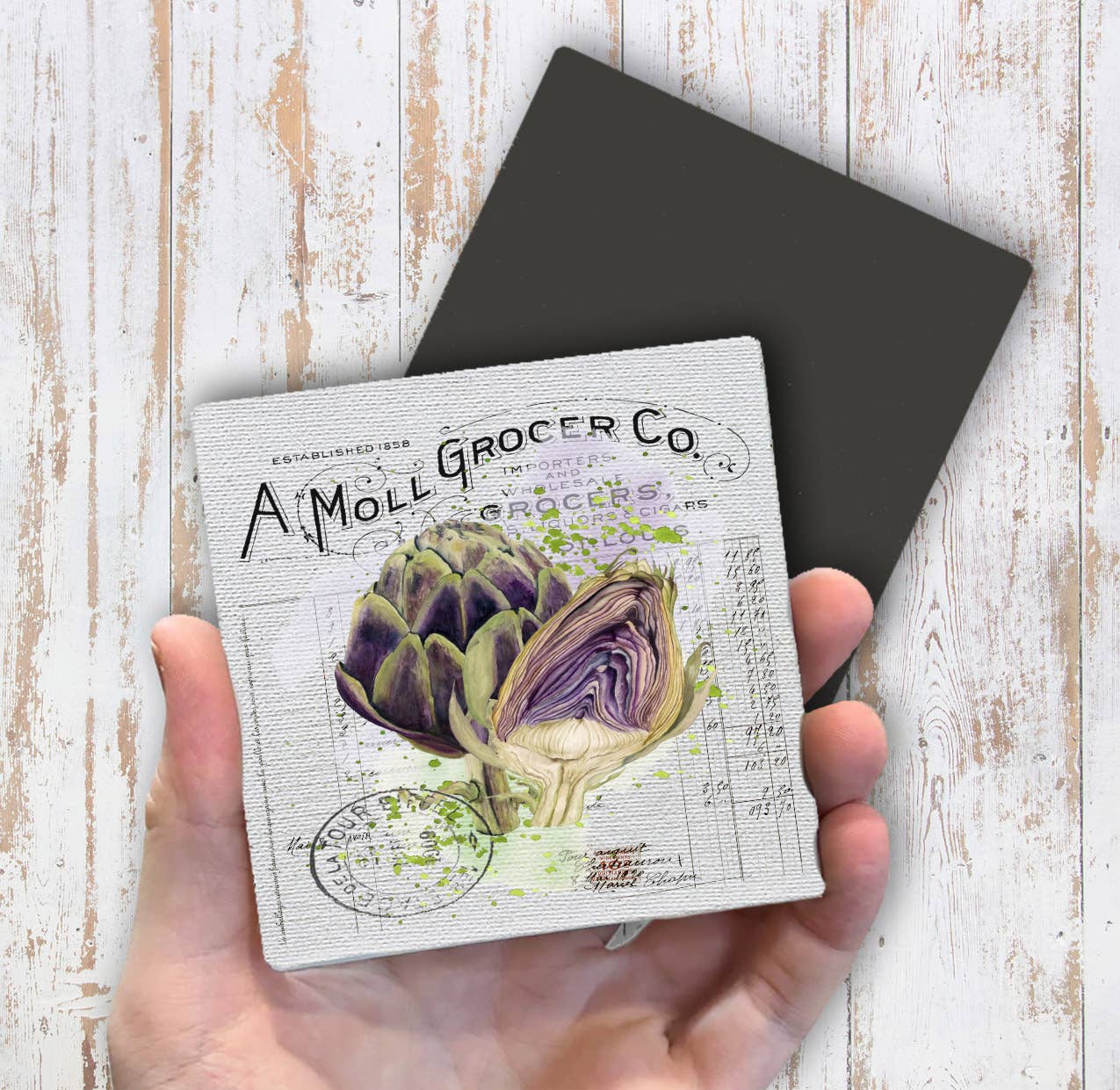 Vintage Farmhouse Artichoke Vegetables Magnet Fridge - Sets of 2