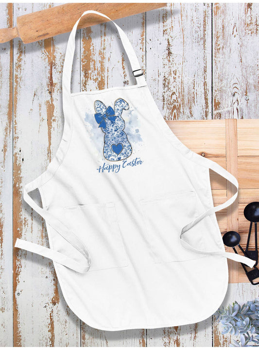 Easter Blue and White Bunny Apron