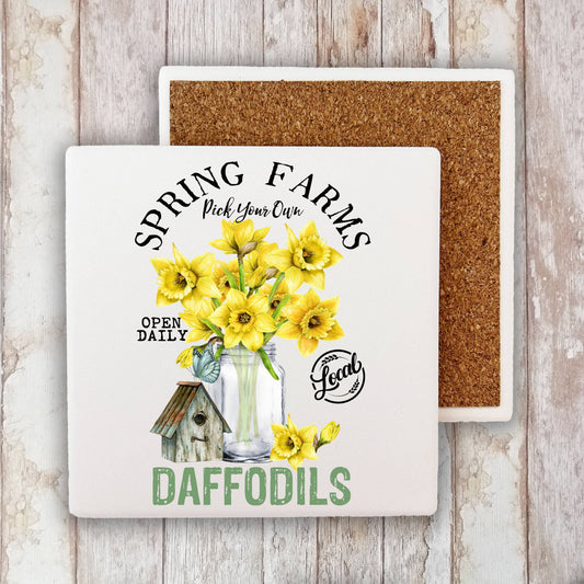 Spring Farms Daffodils Stone Coaster