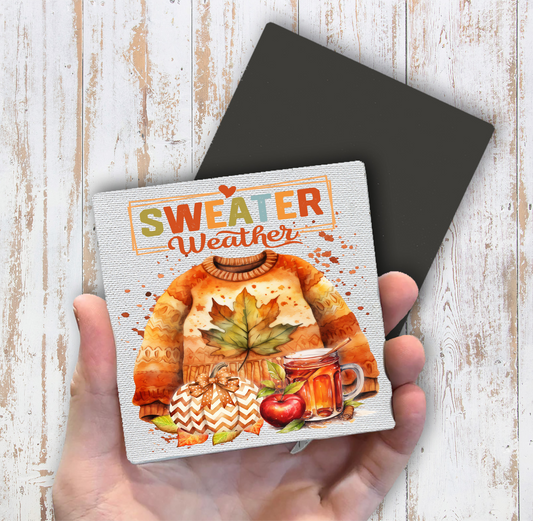 Fall Sweater Weather Magnet Fridge (Set of 2)