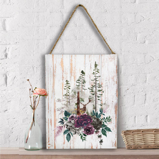 Deer Forest Trees Nature Wall Decor