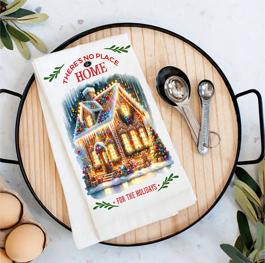 Christmas No Place Like Home Gingerbread Tea Towel