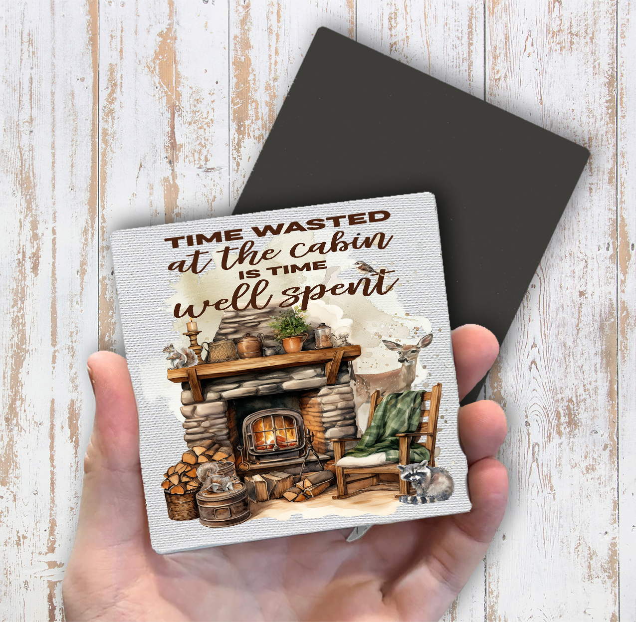 Time at the Cabin Well Spent Magnet Fridge (Set of 2)