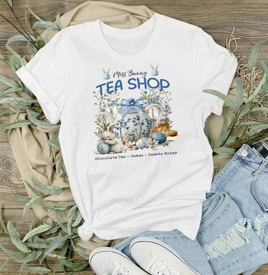 Easter Miss Bunny Tea Shop T-Shirt