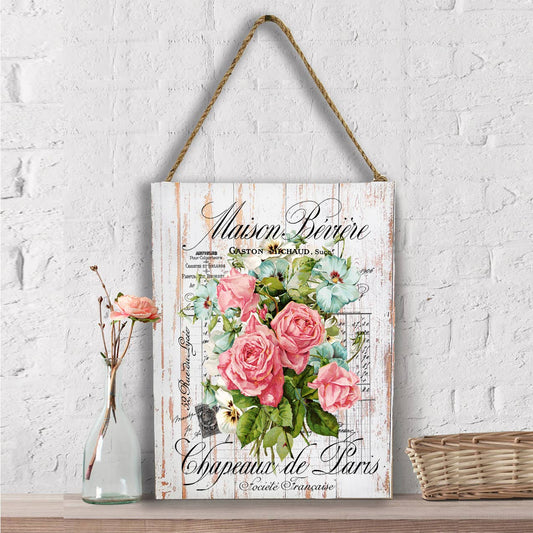 Vintage French Garden Roses Paris Wall Decor