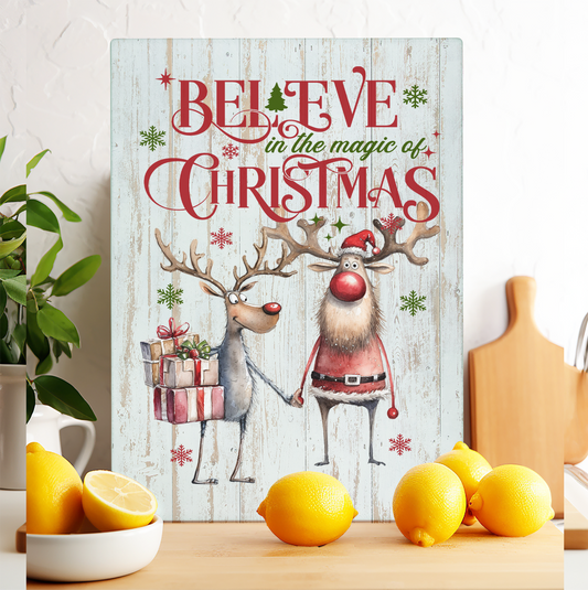 Glass Cutting Board Believe in the magic of Christmas