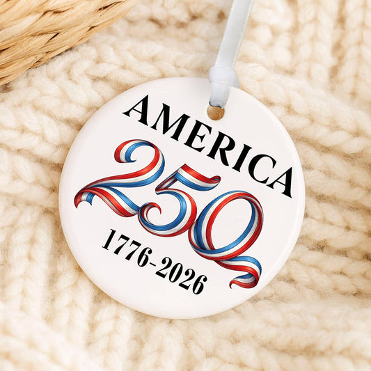 Patriotic Red White Blue 250 Anniversary Ornament