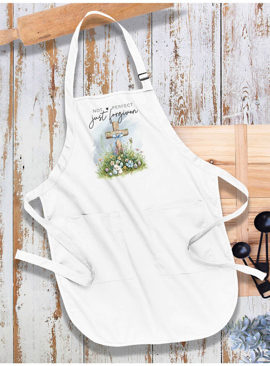 Not Perfect Just Forgiven Easter Cross Apron