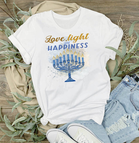 Hanukkah Menorah Love Light T-Shirt