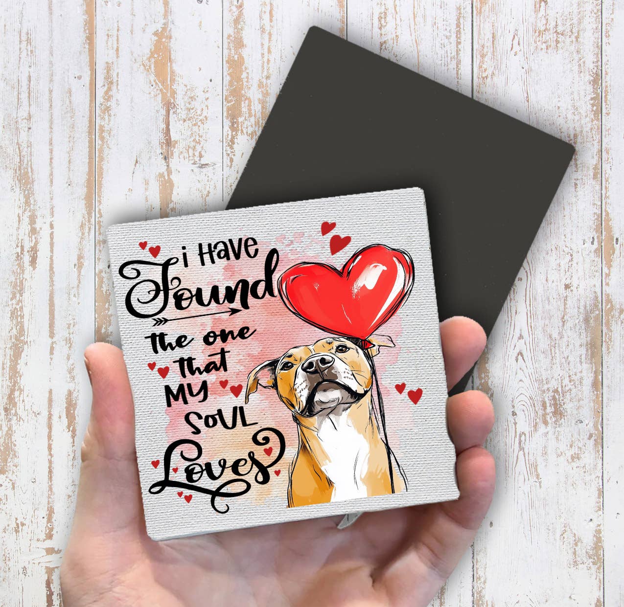 Dog Boxer Found My Love Valentine Magnet Fridge - Sets of 2