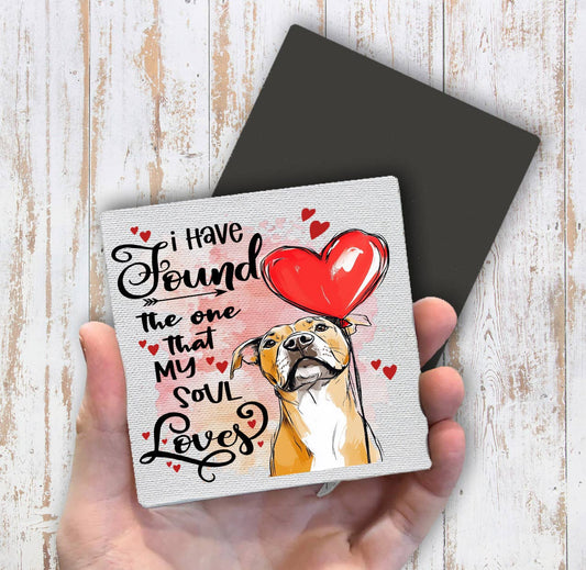 Dog Boxer Found My Love Valentine Magnet Fridge - Sets of 2