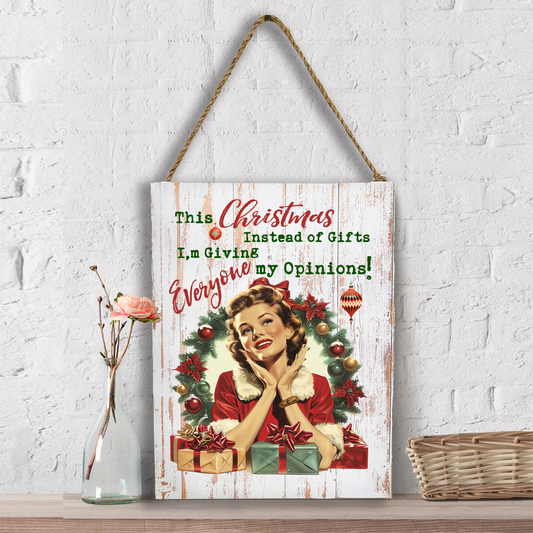 Christmas Funny Gifts My Opinions Wall Decor