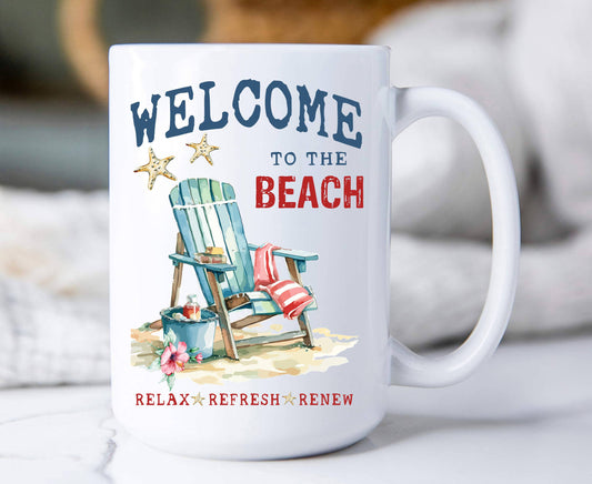 Coastal Welcome to the Beach Coffee Mug