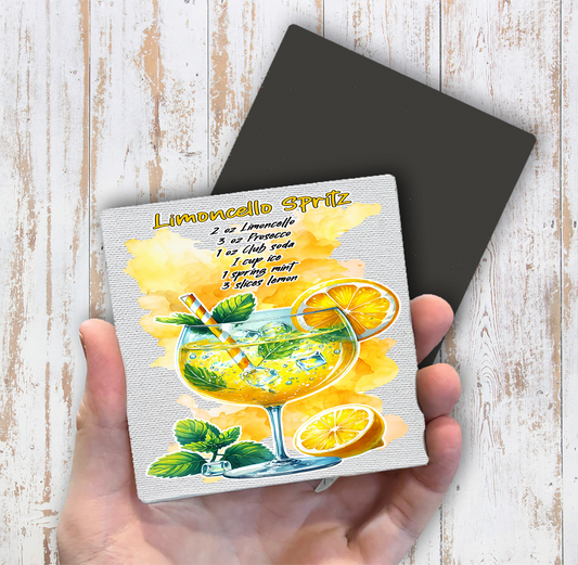 Summer Cocktail Limoncello Spritz Magnet Fridge (Set of 2)