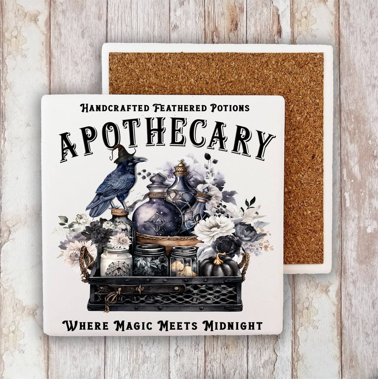 Halloween Apothecary Potions Stone Coaster-Sets of 2