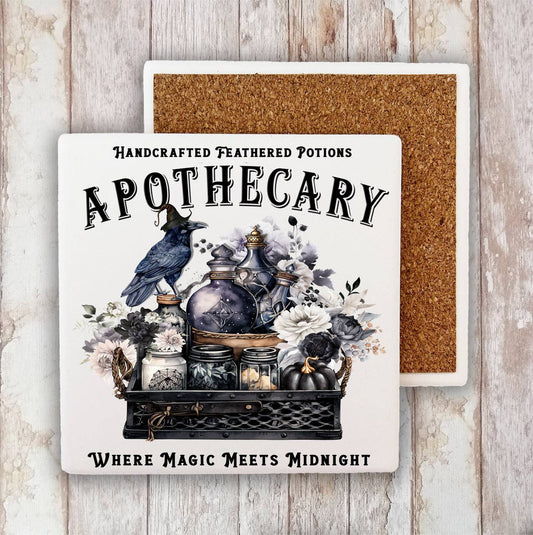 Halloween Apothecary Potions Stone Coaster-Sets of 2