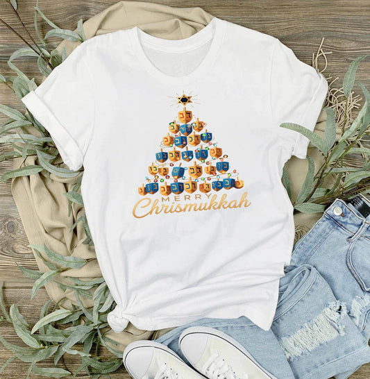 Merry Chrismukkah Dreidel Tree T-Shirt