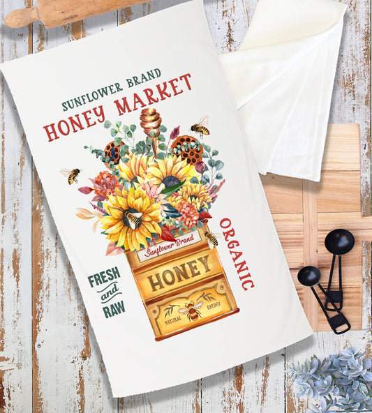 Modern Farmhouse Honey Market Bees Terry Towel
