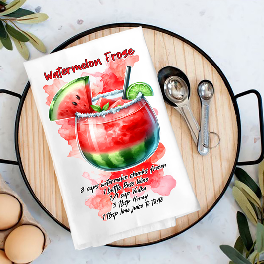Summer Cocktail Watermelon Frose Tea Towel
