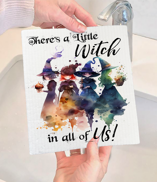 Halloween There's a Little Witch in Us Swedish Dishcloth (Set of 2)