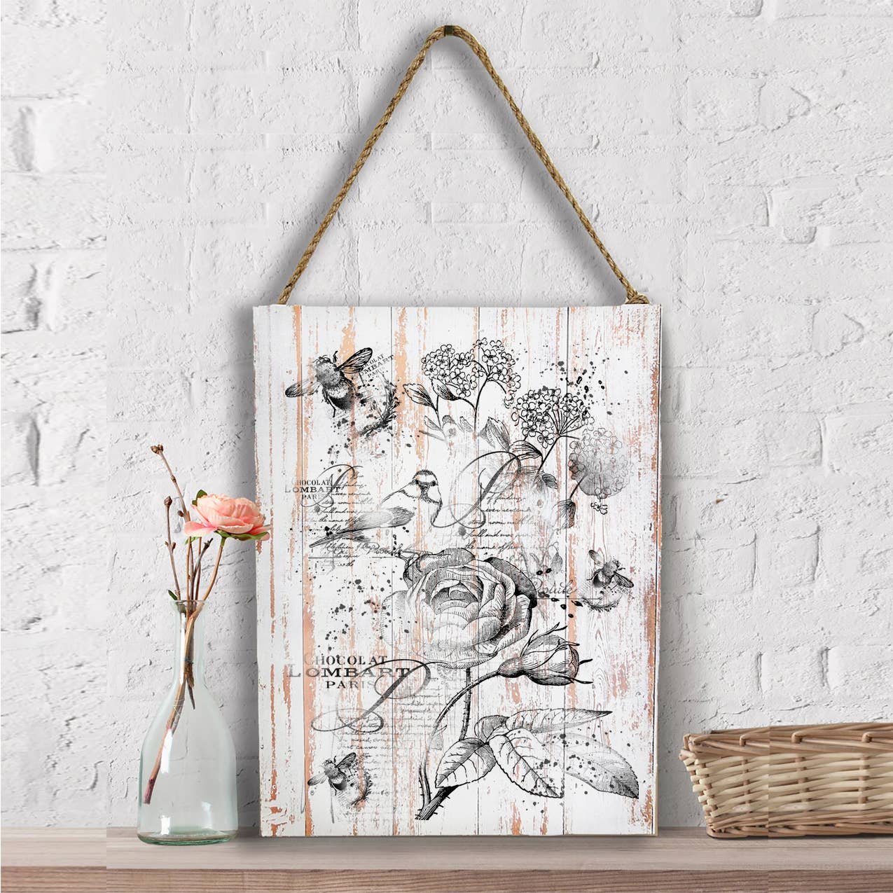 Vintage Shabby Chic Birds & Bees Wall Decor