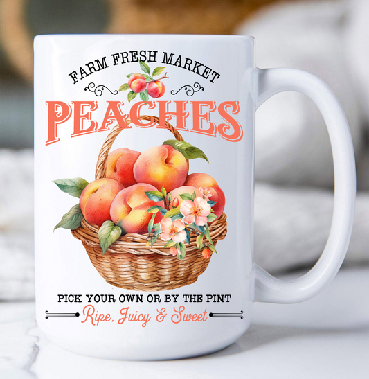 Farm Fresh Peaches Blossoms  Coffee Mug