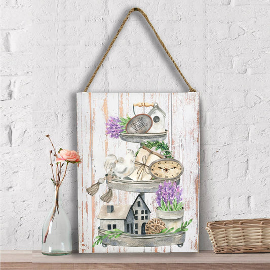 Country Lavender 3 Tier Tray Wall Decor