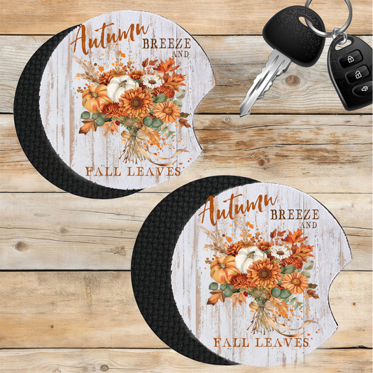 Car Coaster Autumn Breeze Fall Leaves