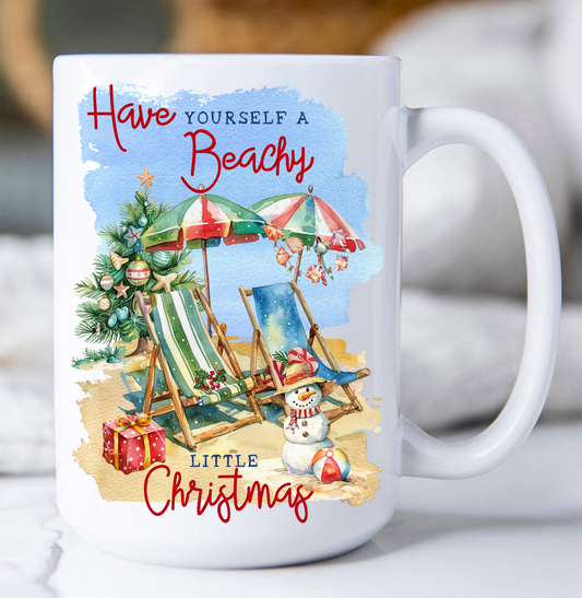 Coastal Have a Beachy Christmas Coffee Mug