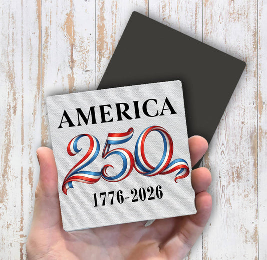 Patriotic Red White Blue 250 Anniversary Magnet Fridge