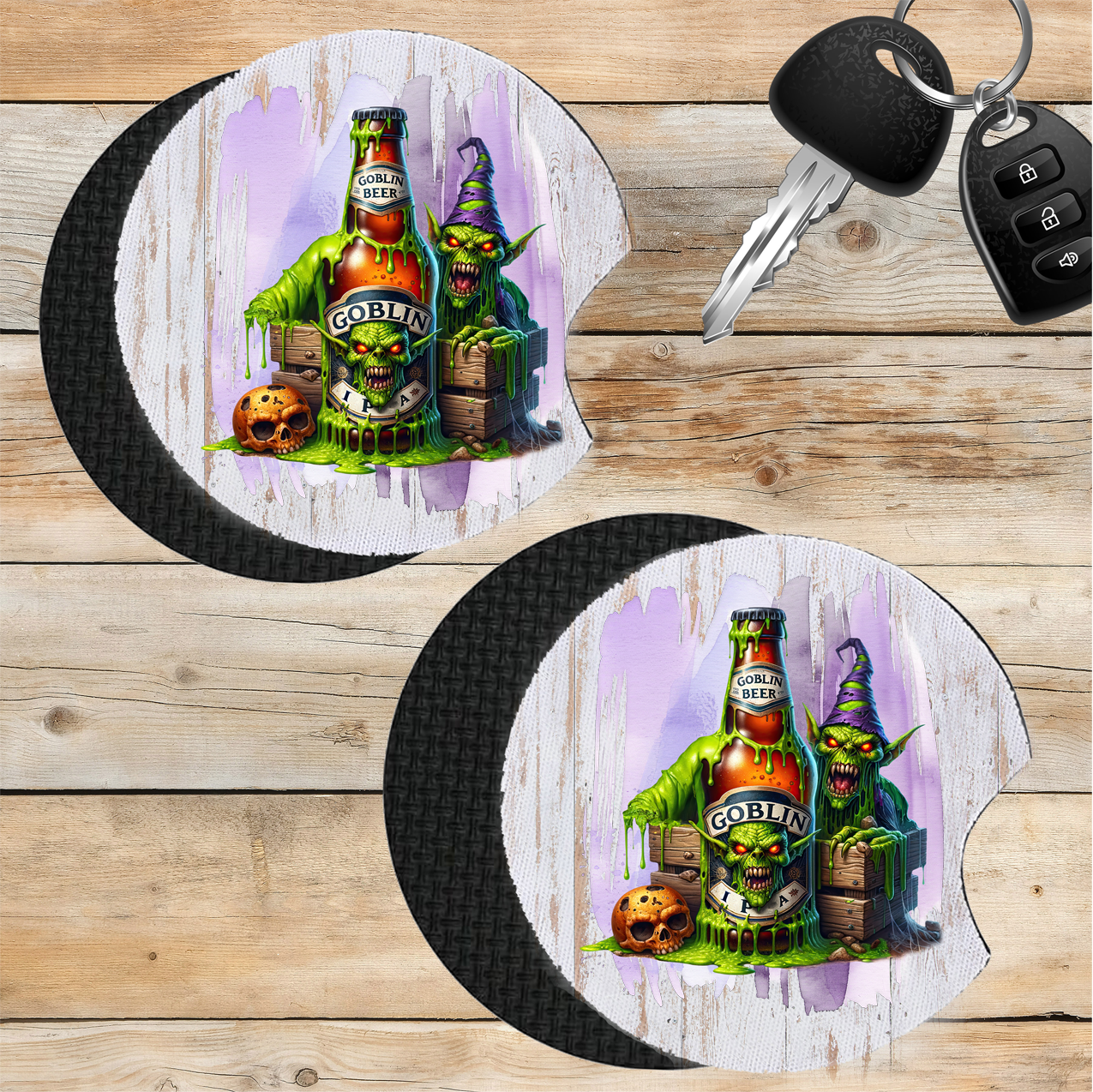 Car Coaster Halloween Goblin Beer