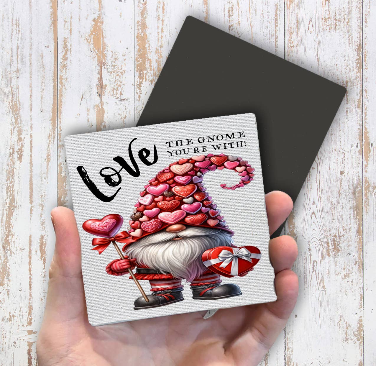 Valentine Chocolate Gnome Love Magnet Fridge - Sets of 2