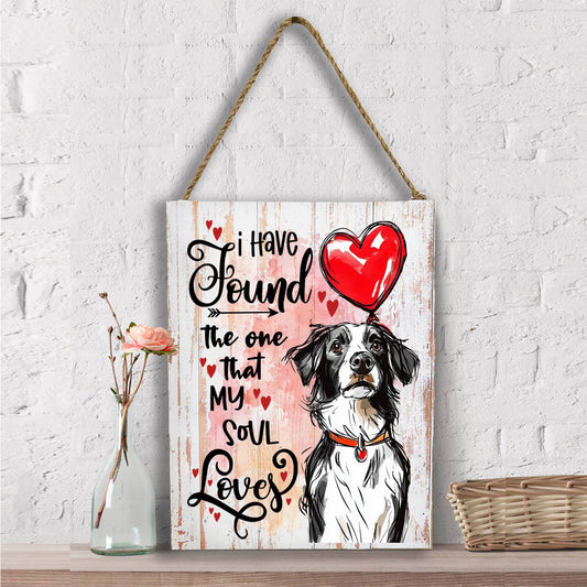 Dog Border Collie Found My Love Valentine Wall Decor