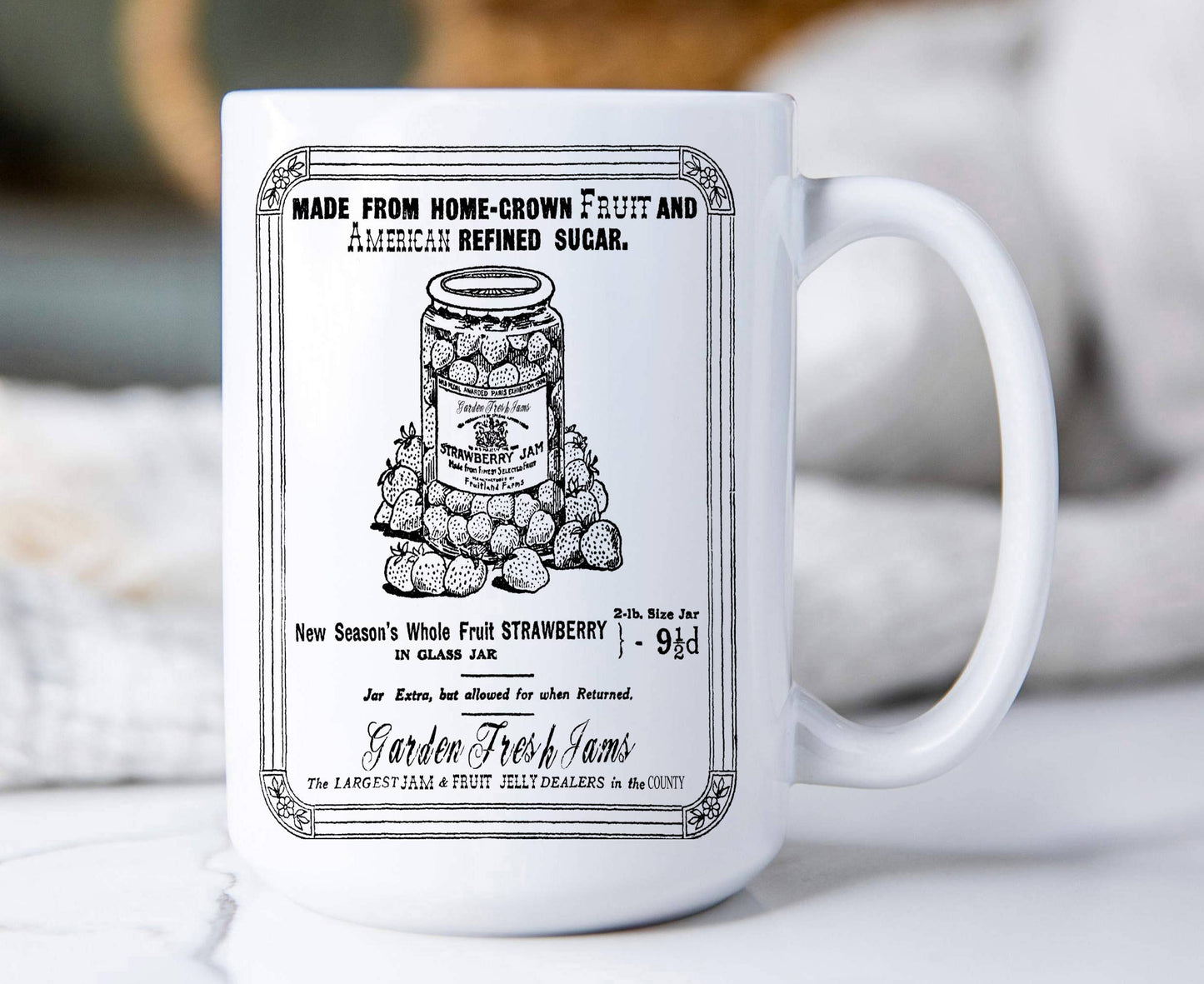 Country Farm, Home Made Strawberry Jam, Coffee Mugs