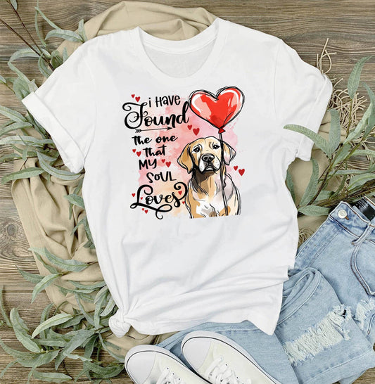 Dog Retriever Found My Love Valentine T-Shirt