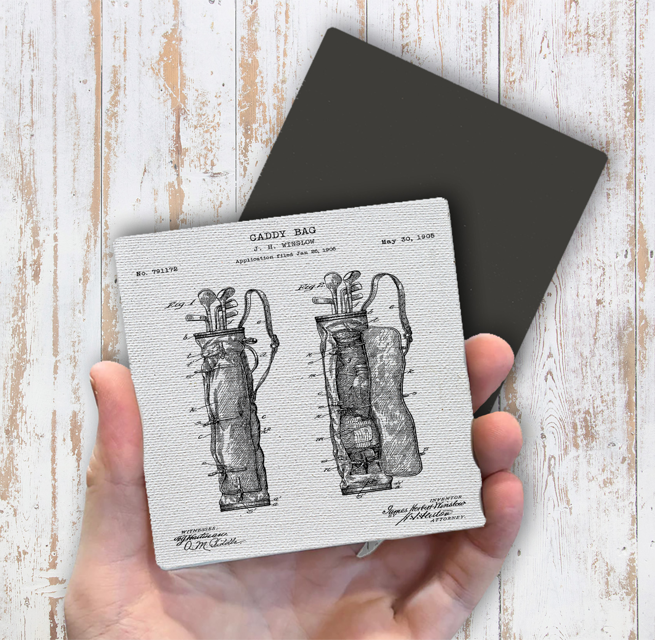 Vintage Golf Caddy Bag Magnet Fridge (Set of 2)