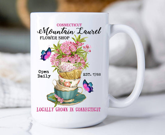 Connecticut State Flower Mountain Laurel Coffee Mug